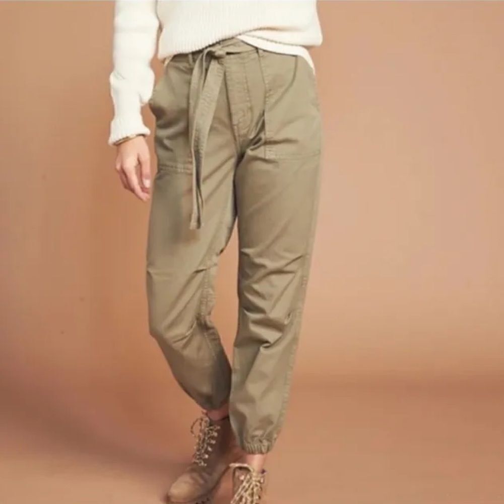 Faherty Orion Utility Tie Waist Pants Joggers in Green Size 26